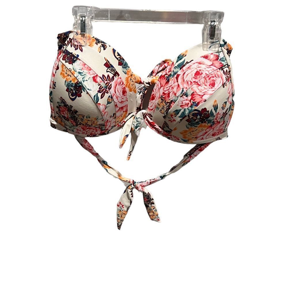 3XL floral‎ bikini top with padding and lining